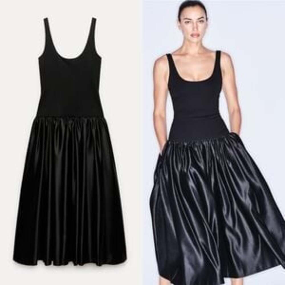 Nara Contrast Puffer Midi Dress – ,